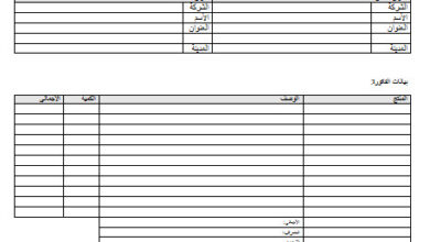 نموذج فاتورة ضريبية