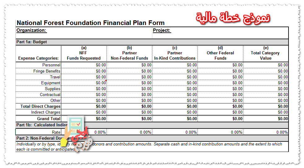 نموذج خطة مالية